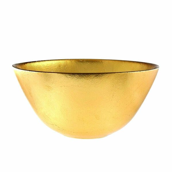 Red Pomegranate Collection 8 in. Aura Salad Bowls, Gold - Set of 4 4974-1